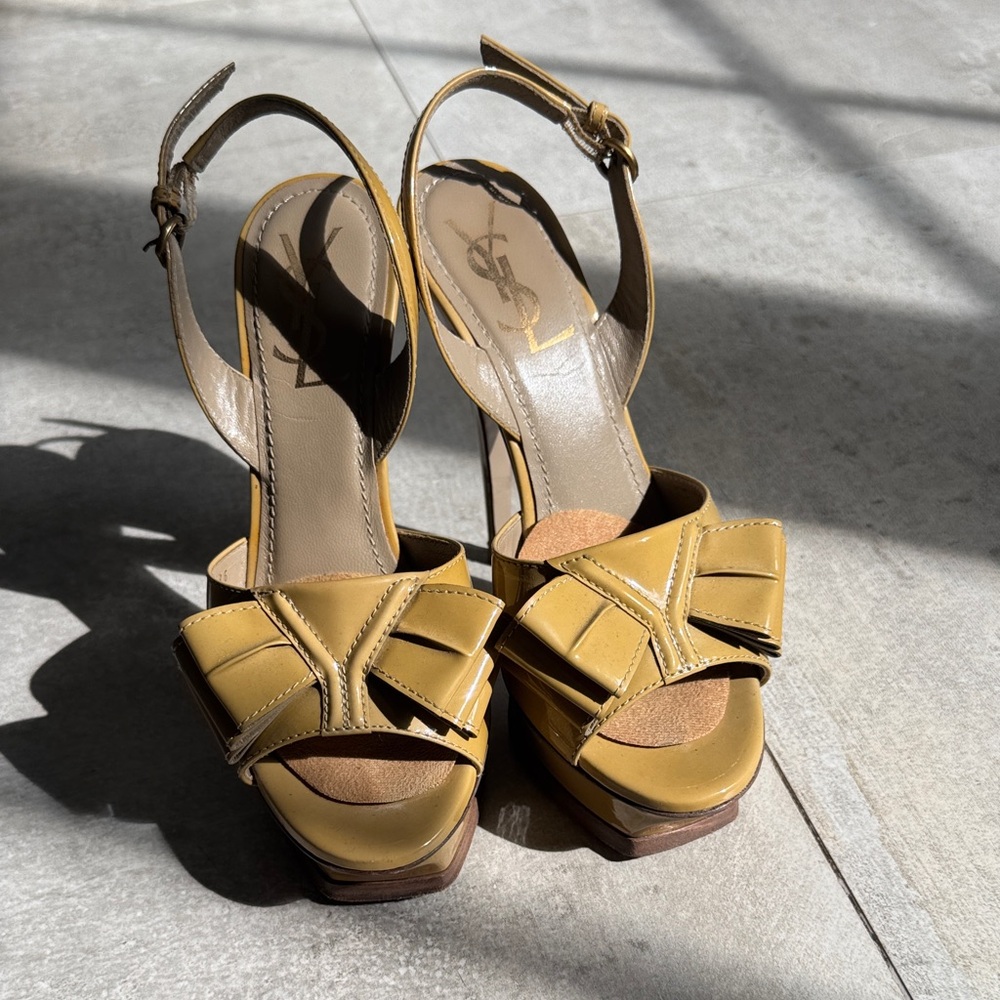 Yves Saint Laurent Mustard Yellow Sandals